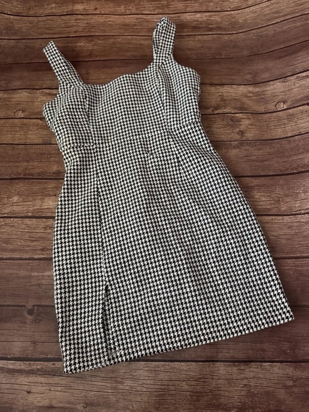 Women’s Pink Lily Black And White Houndstooth Jumper Dress XS SEE NOTES